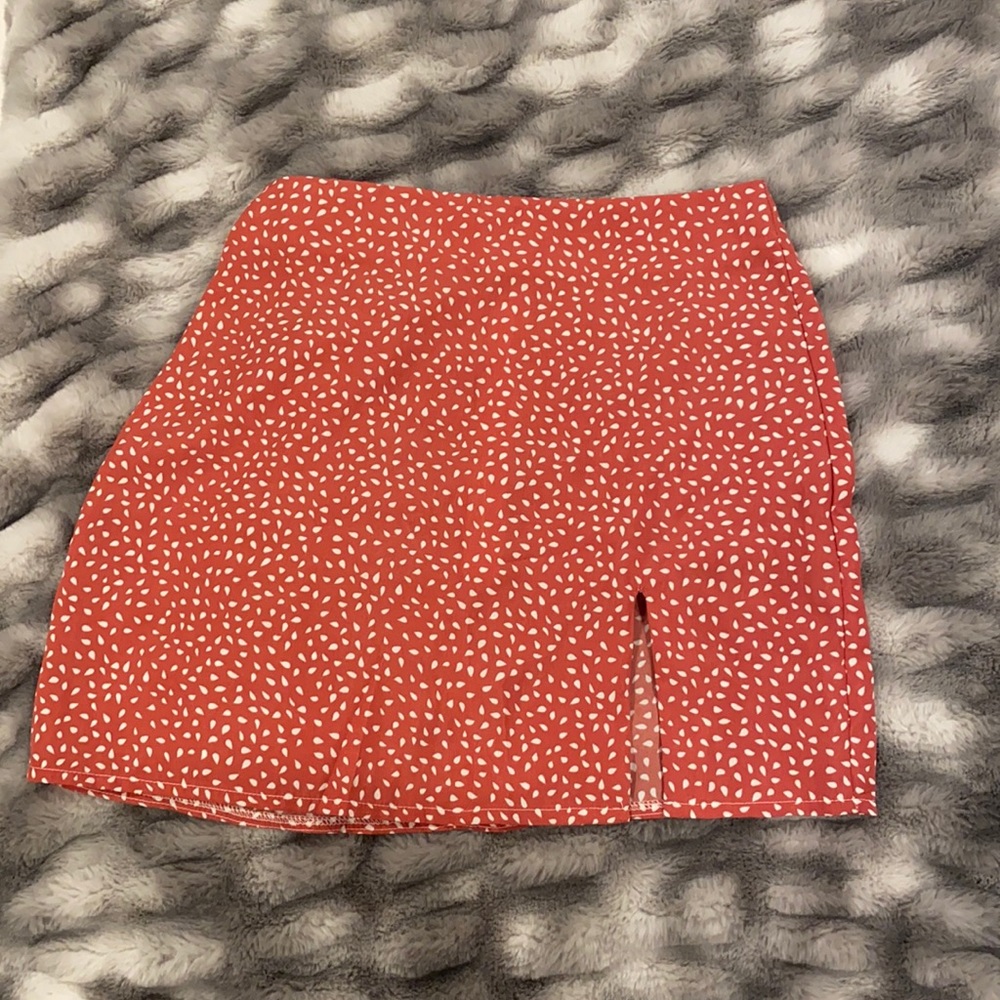 Orange patterned skirt